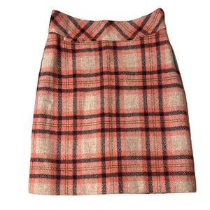 VTG L.L. Bean wool blend pink plaid skirt Favorite fit tartan check 4 4P petite